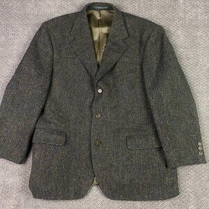 Magee Tailored Donegal Tweed Herringbone Blazer Men's 42S Green Speckled